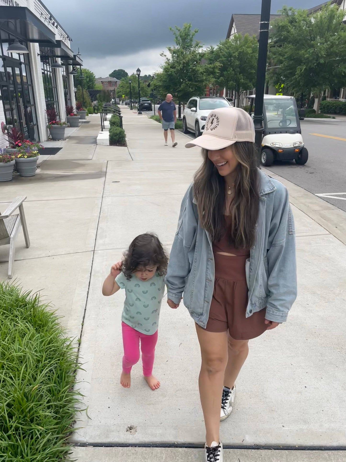 Strong as a mother® Embroidered Trucker Hat - Sand