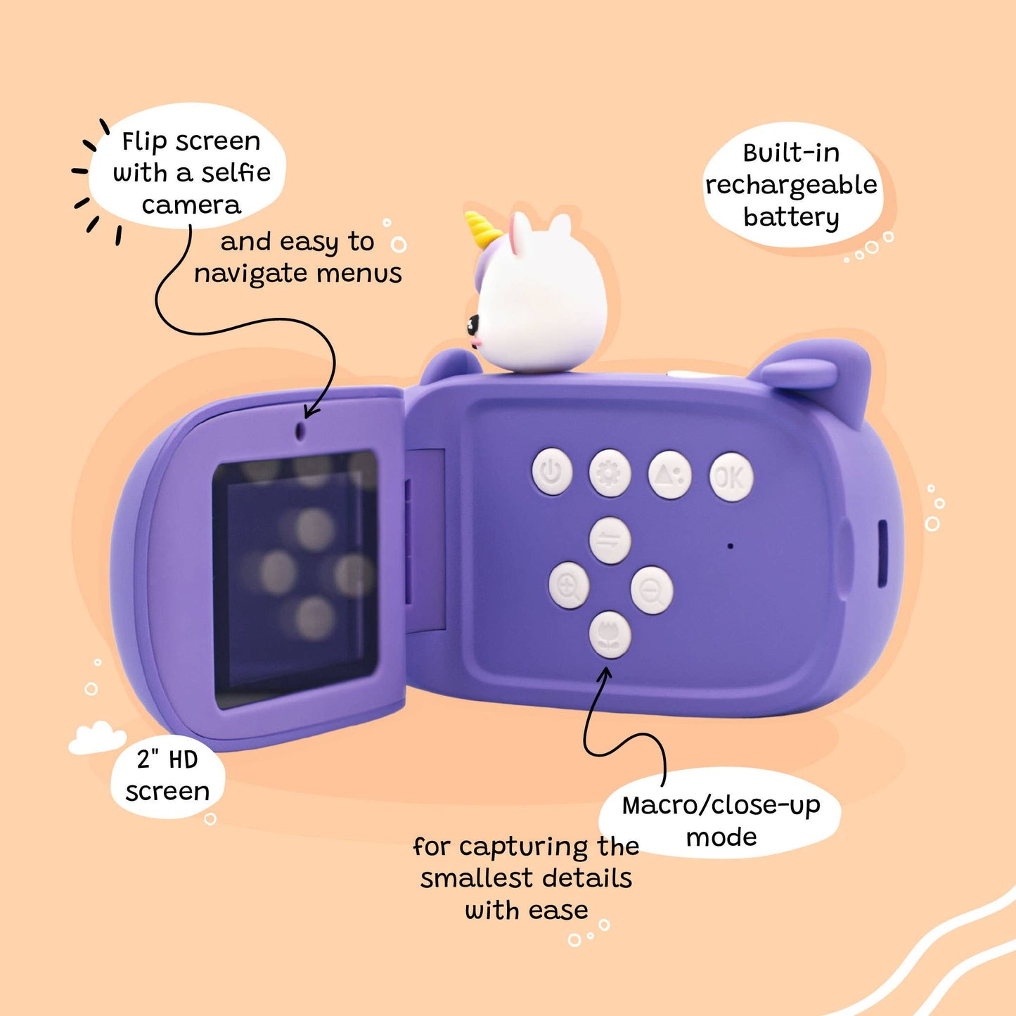Kidamento - Iris the Unicorn - Kids Digital Camera - Model V