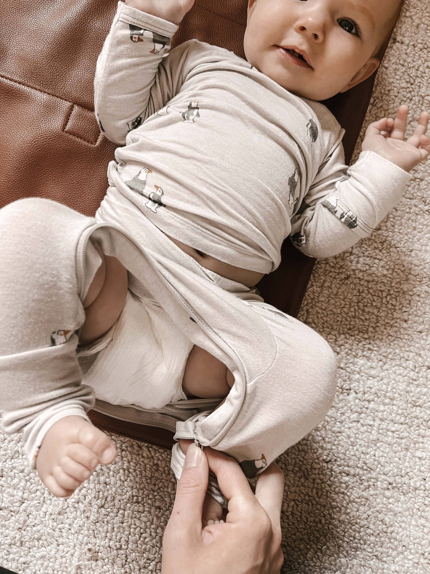 TWO-PIECE FOOTIE SET: Penguin