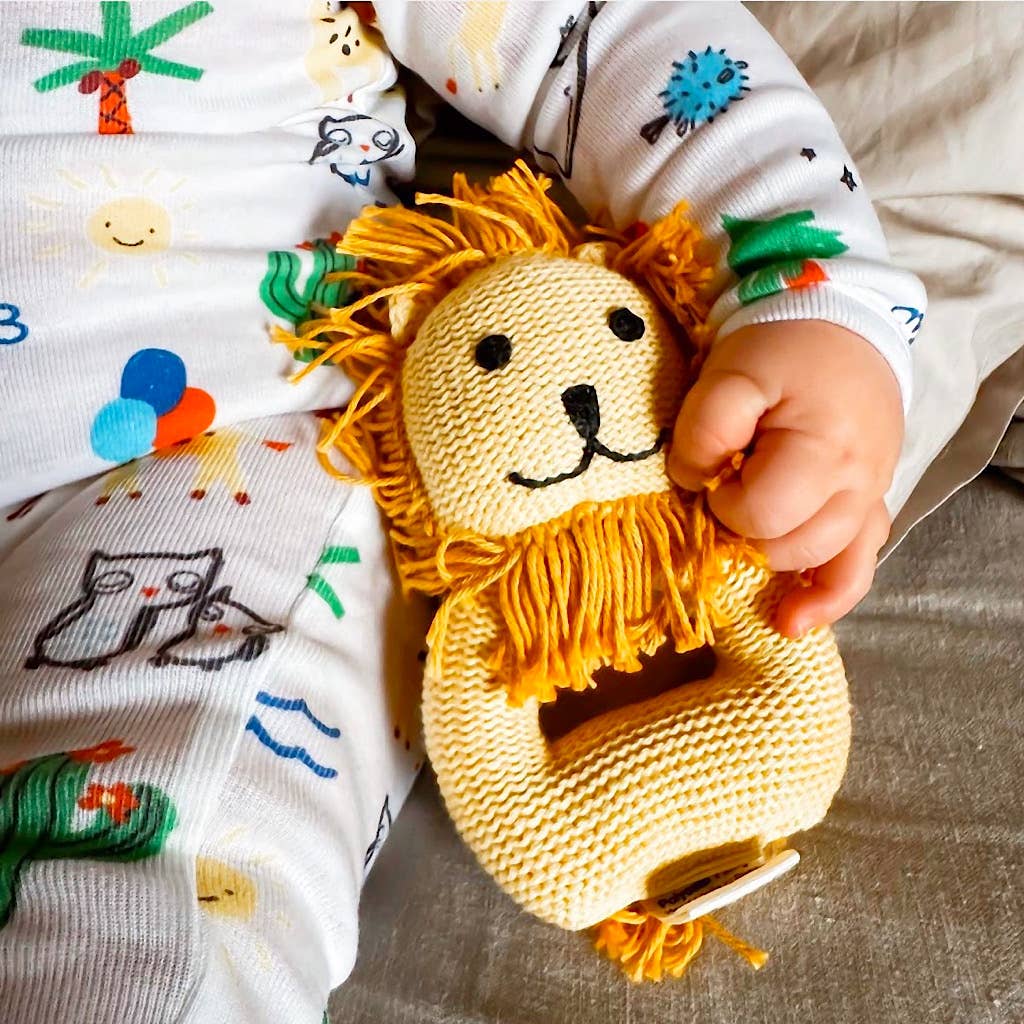 Organic Baby Rattle | Lion