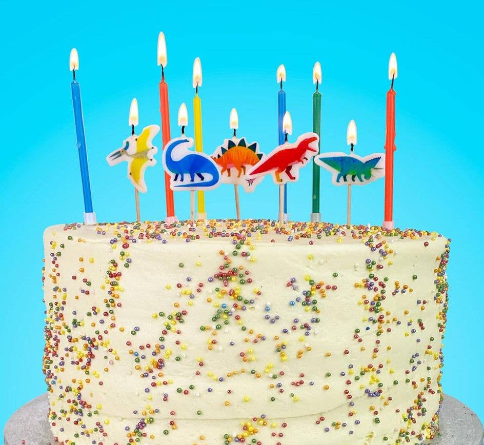 Party Dinosaur Birthday Candles - 5 Pack