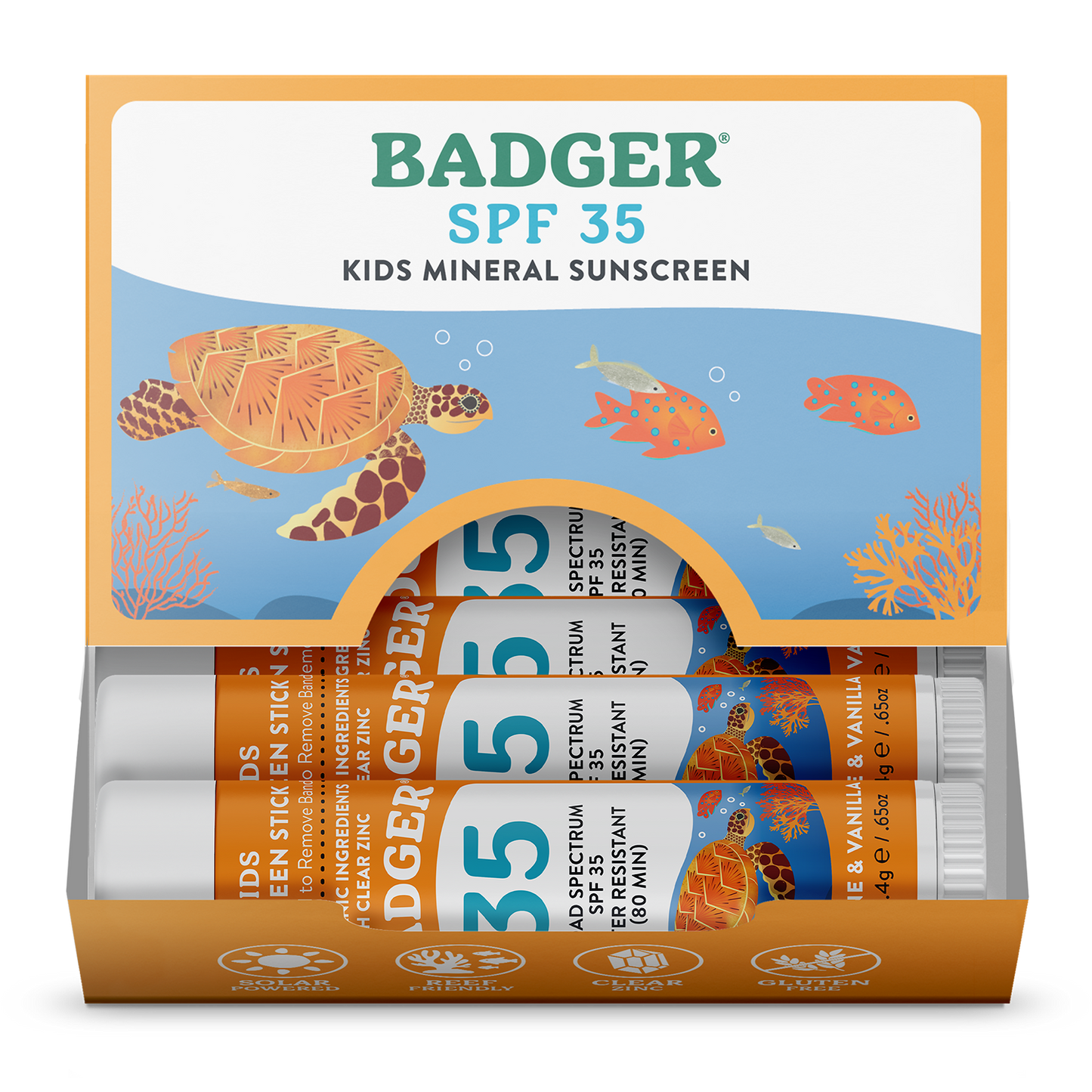Badger Kids Mineral Sunscreen Face Stick SPF 35
