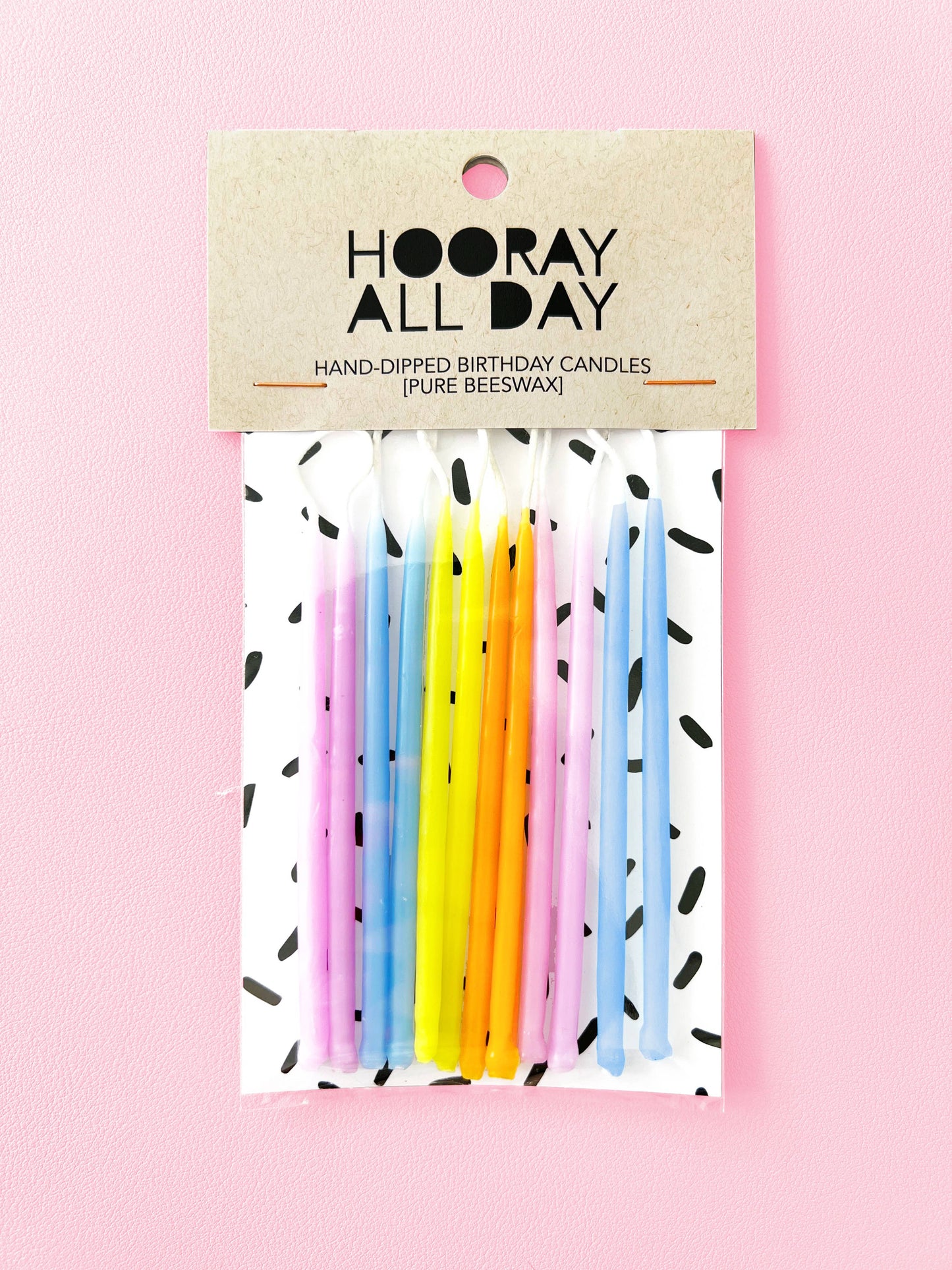 Hooray All Day - 100% Beeswax Hand-Dipped Birthday Candles - Pastels