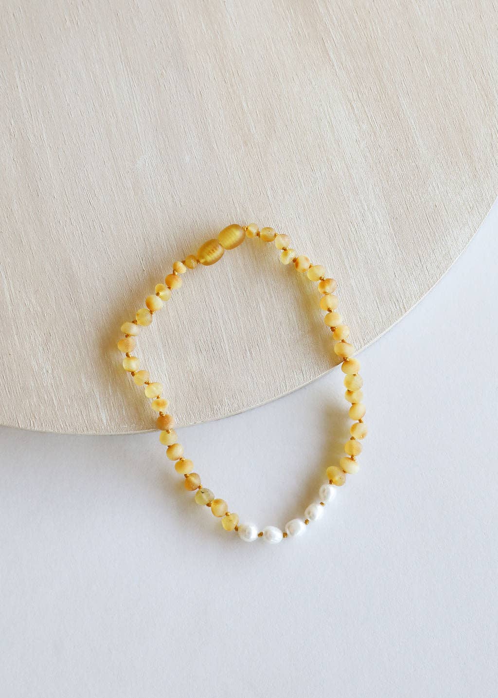 CanyonLeaf - Raw Honey Baltic Amber + Pearl || Necklace