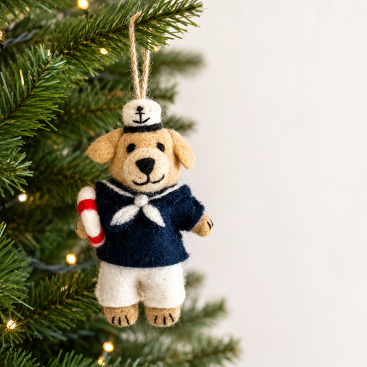 Nautical Golden Retriever Ornament