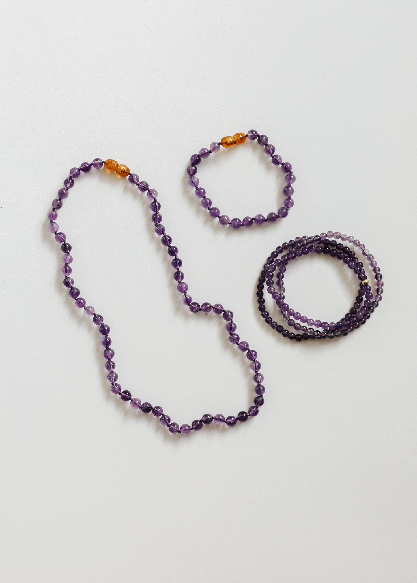 CanyonLeaf - Pure Gemstone + Amethyst ||13" Child Necklace