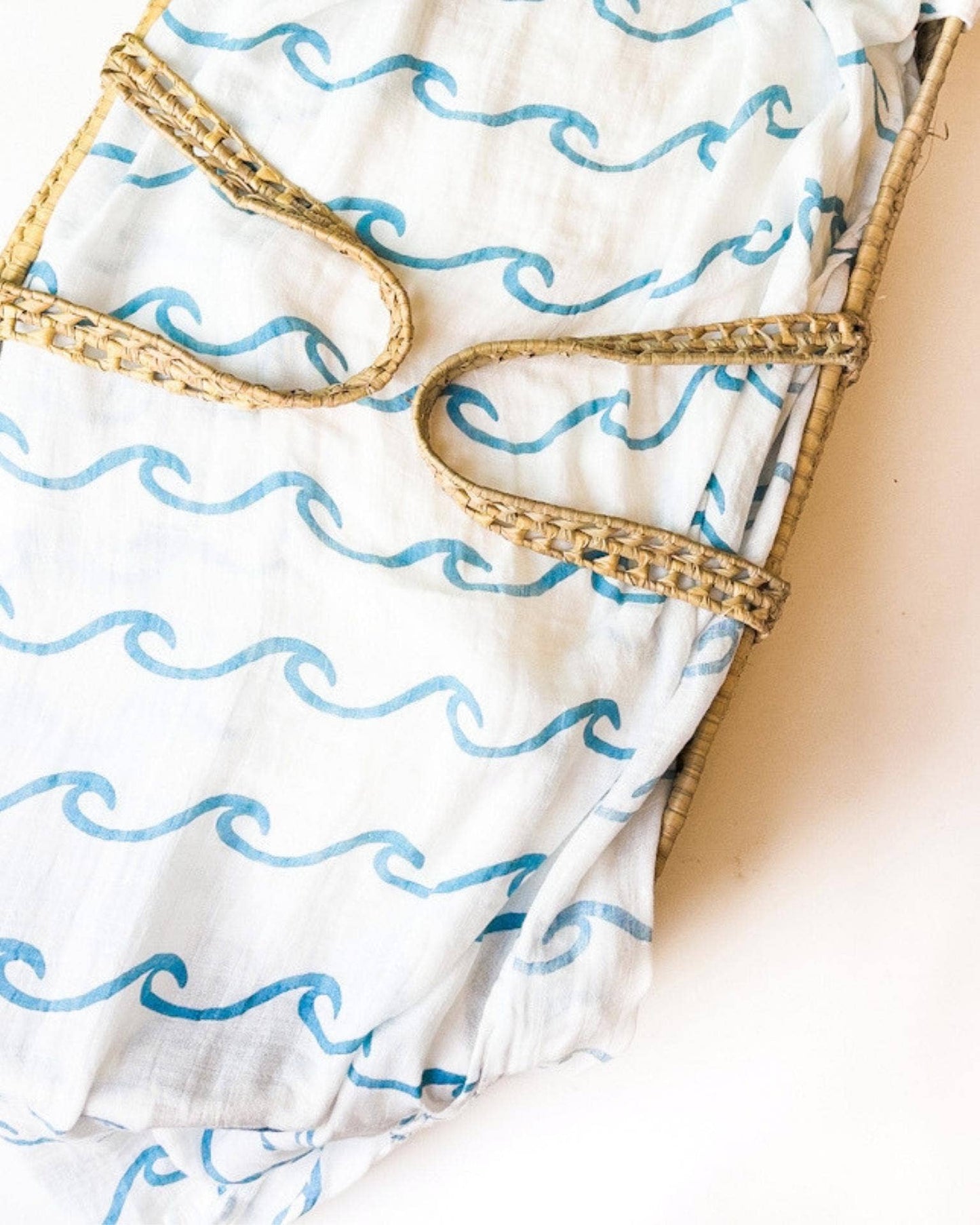 Endless Wave Print Organic Baby Swaddle