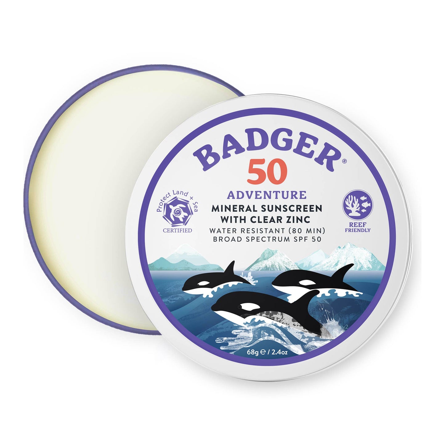 Badger Mineral Sunscreen Cream SPF 50, Adventure Tin