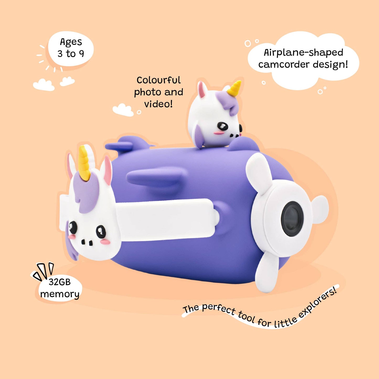 Kidamento - Iris the Unicorn - Kids Digital Camera - Model V