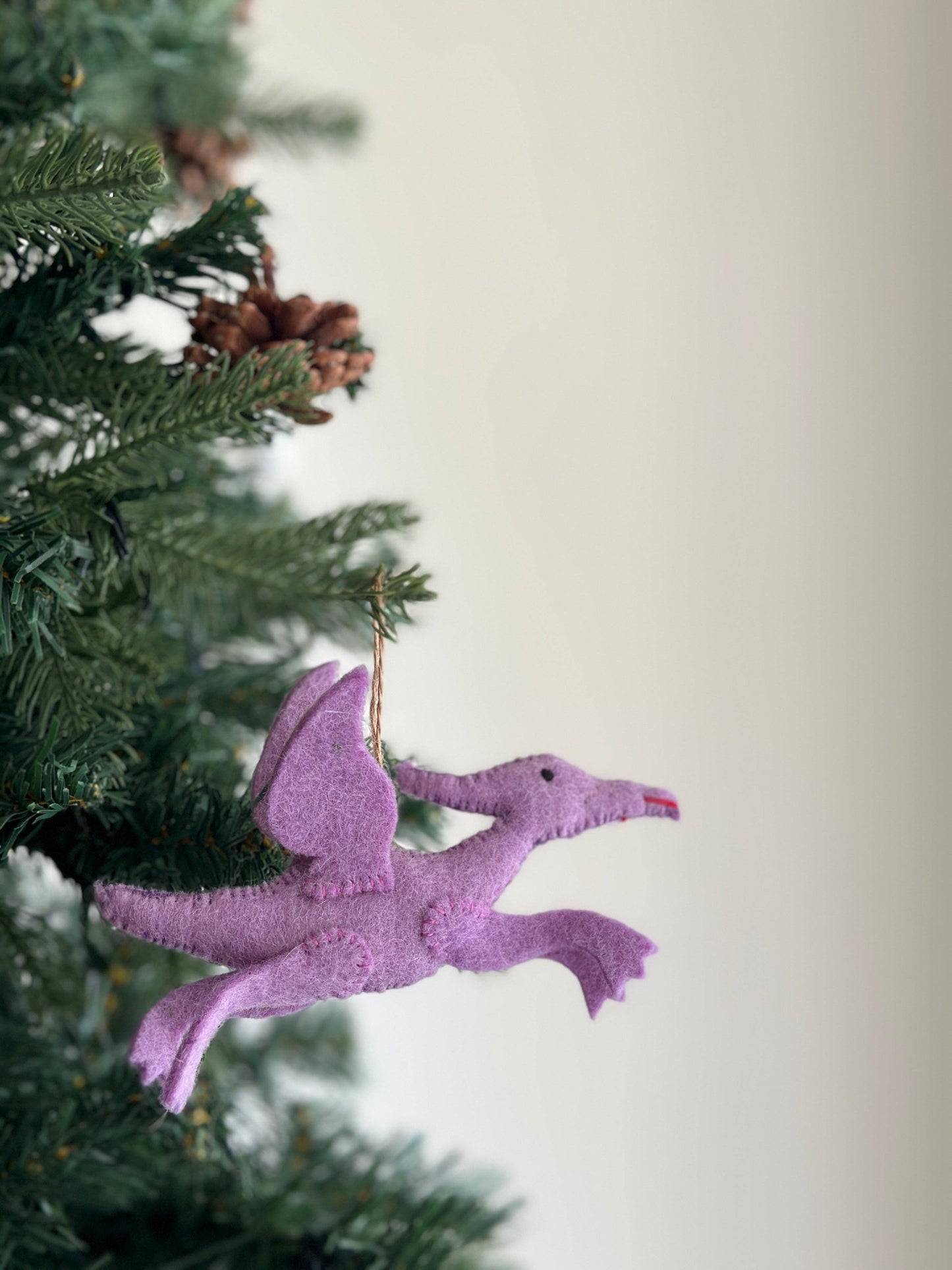 Felt Dinosaur Ornament: Triceratops