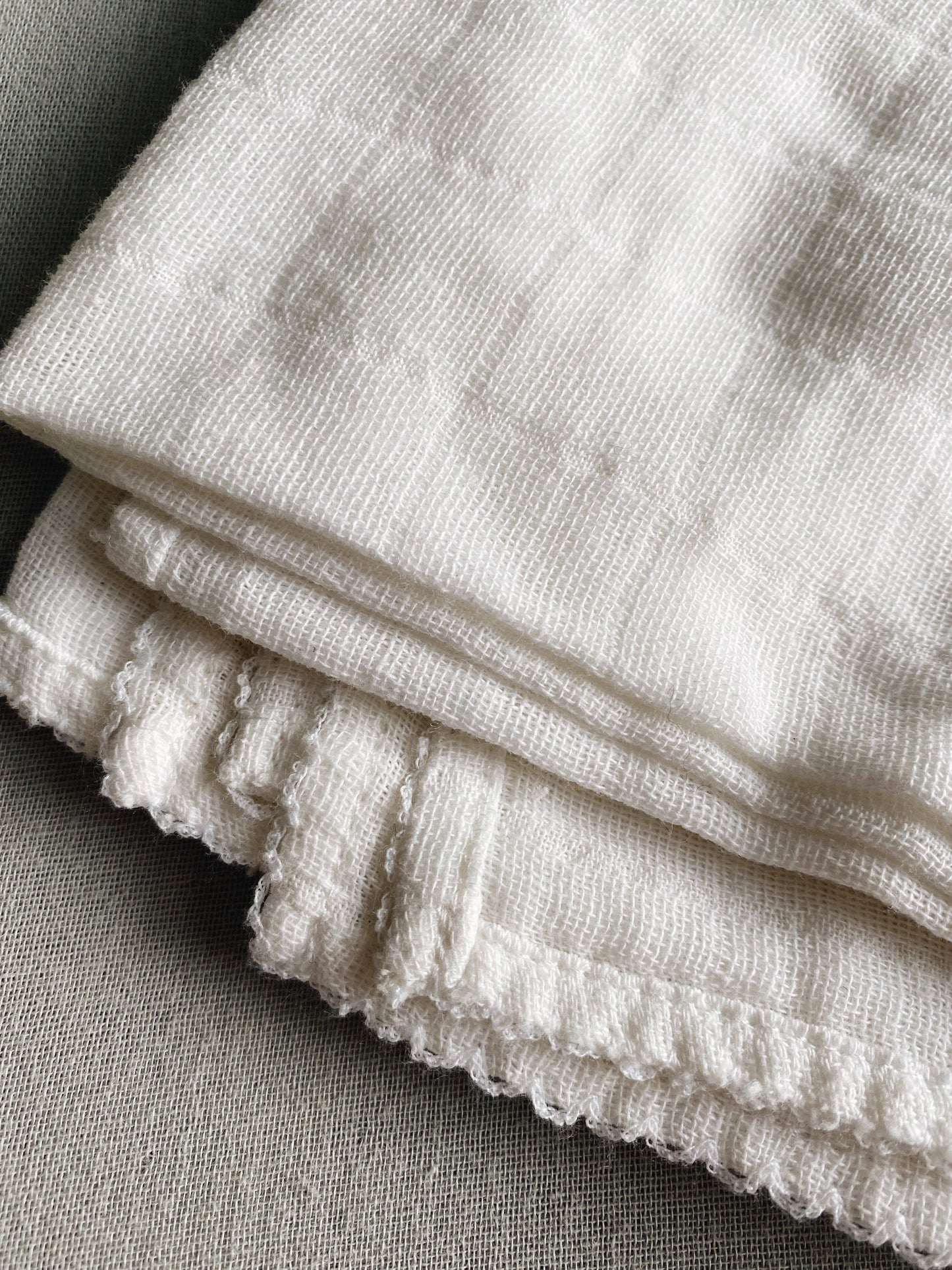 Muslin Swaddle with White Piping