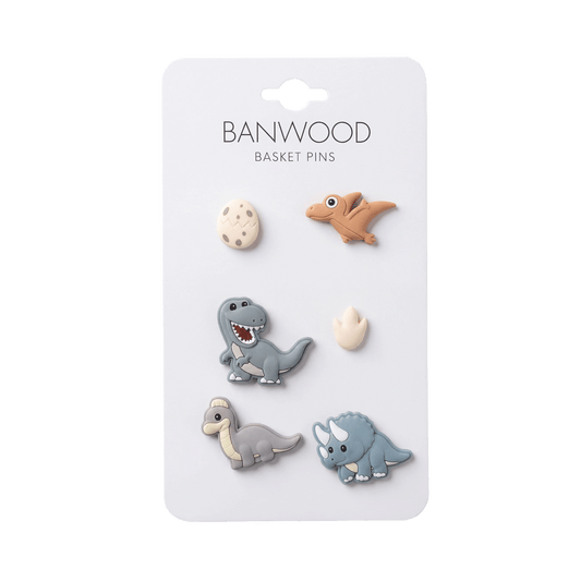 Banwood Inc - BANWOOD BASKET PINS - DINOSAURS