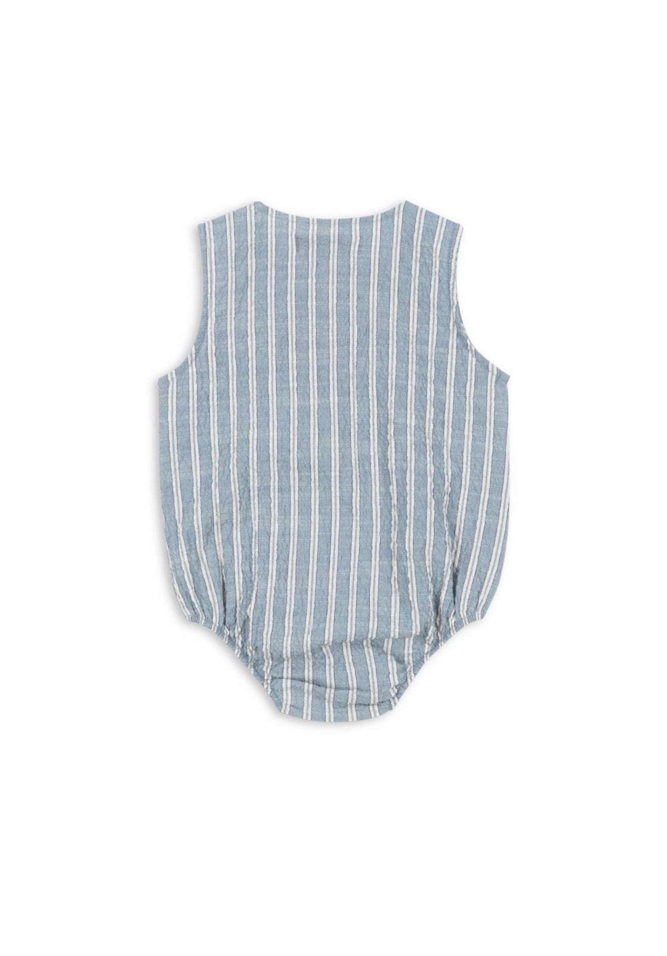 Elliot Romper - Trio Bleu Stripe