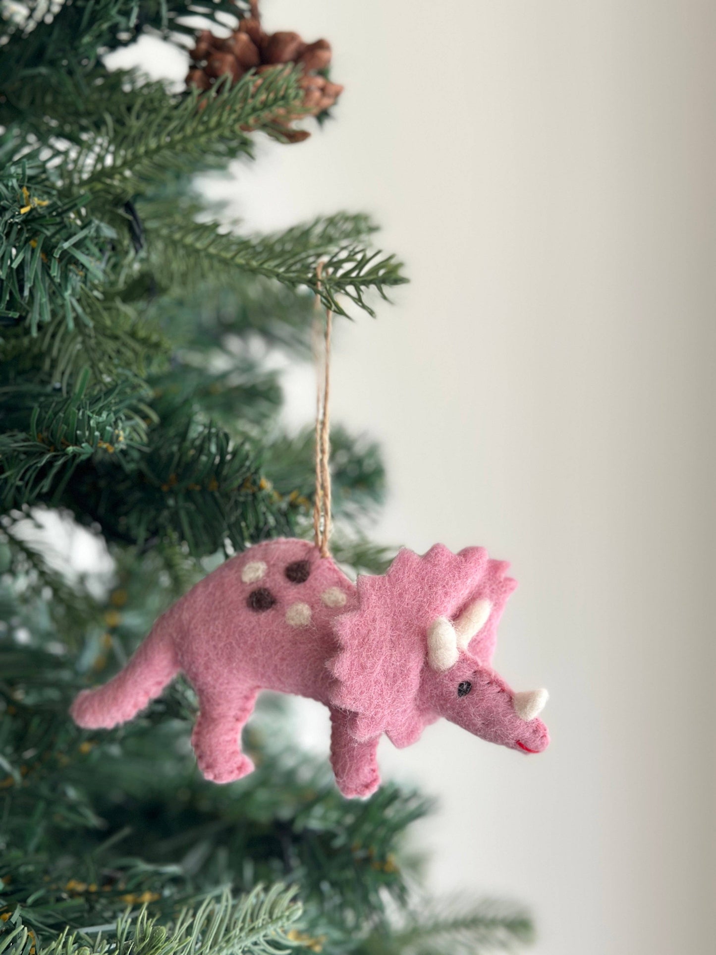 Felt Dinosaur Ornament: Triceratops