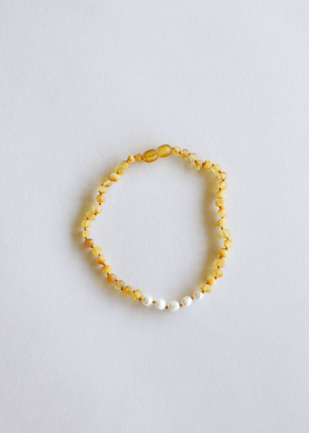 CanyonLeaf - Raw Honey Baltic Amber + Pearl || Necklace