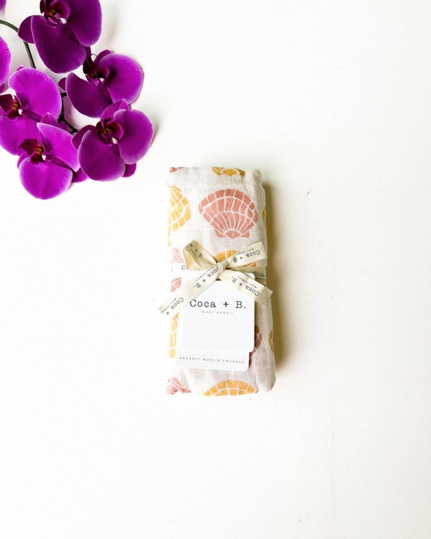 Sea Shell Print Organic Baby Swaddle