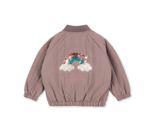 Juno Sequins Bomber Jacket || Twilight Mauve