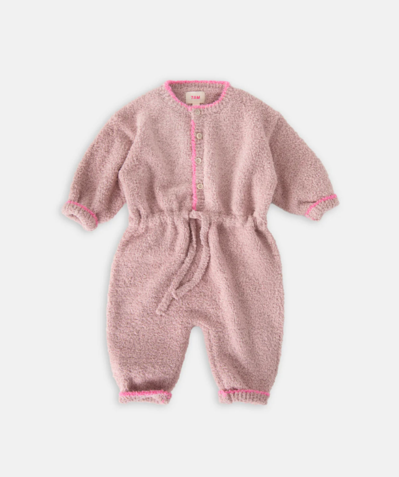 BOXY LONG SLEEVE JUMPSUIT - Ash Rose