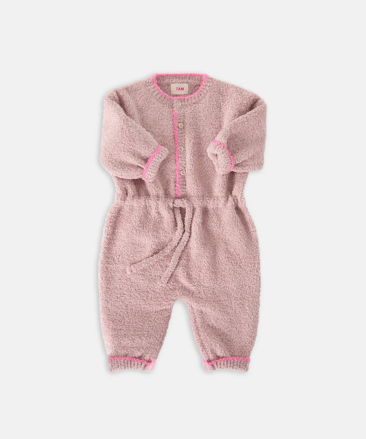 BOXY LONG SLEEVE JUMPSUIT - Ash Rose