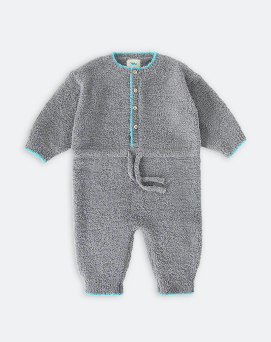 Boxy Long Sleeve Jumpsuit Fuzzy - Gris