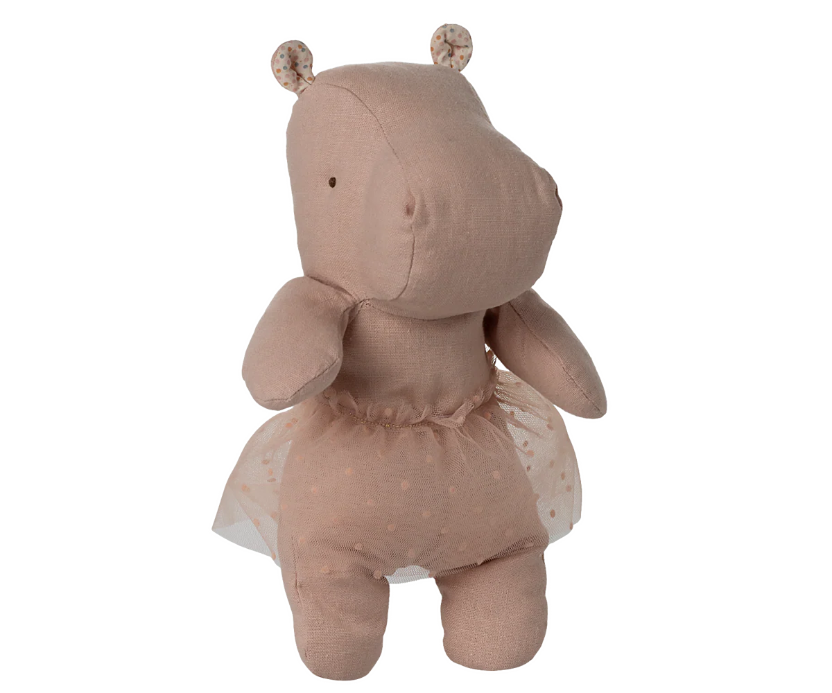 Safari Friends, Hippo w Skirt - Soft Rose