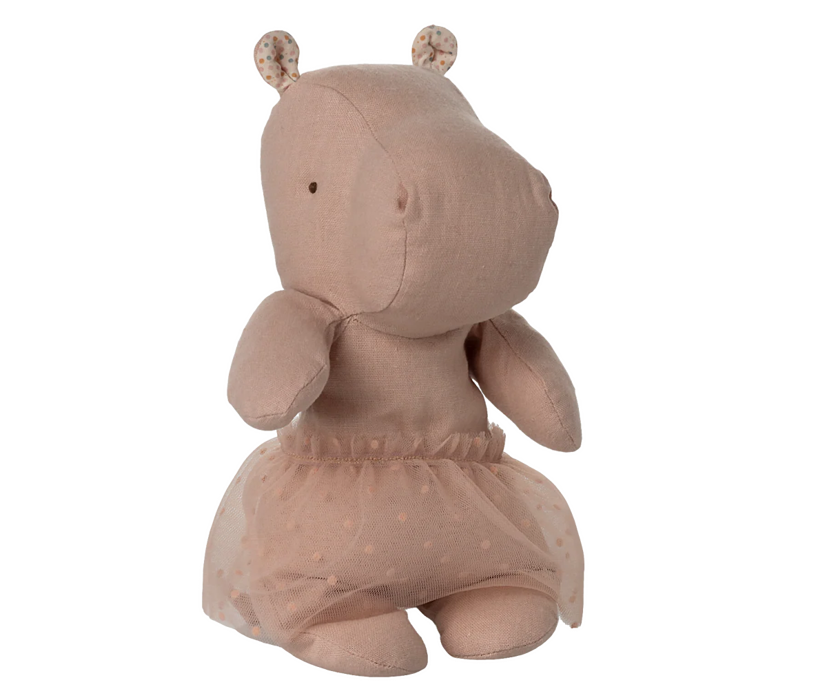 Safari Friends, Hippo w Skirt - Soft Rose