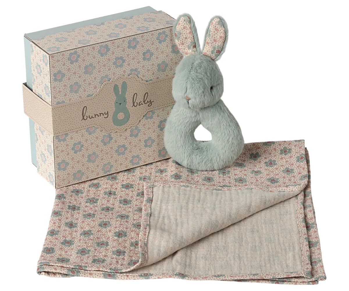 Rabbit Rattle Set - Mint