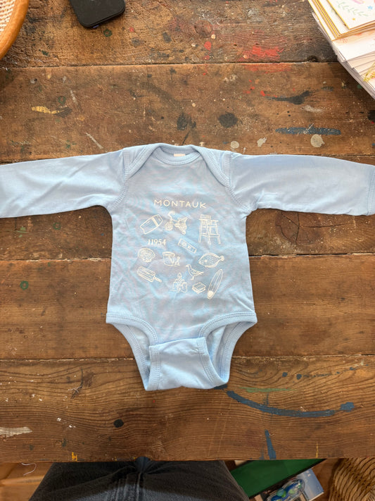 Montauk Doodle Onesie - Blue