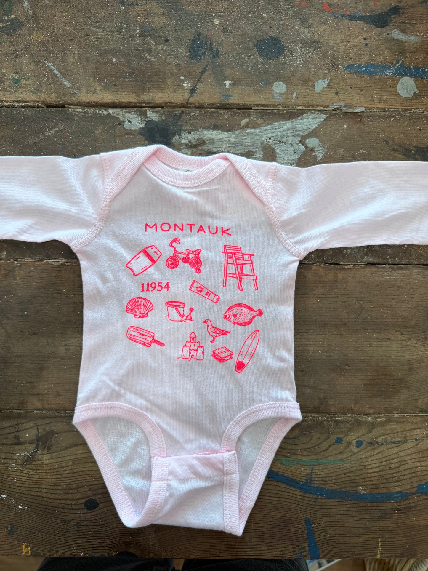 Montauk Doodle Onesie - Pink