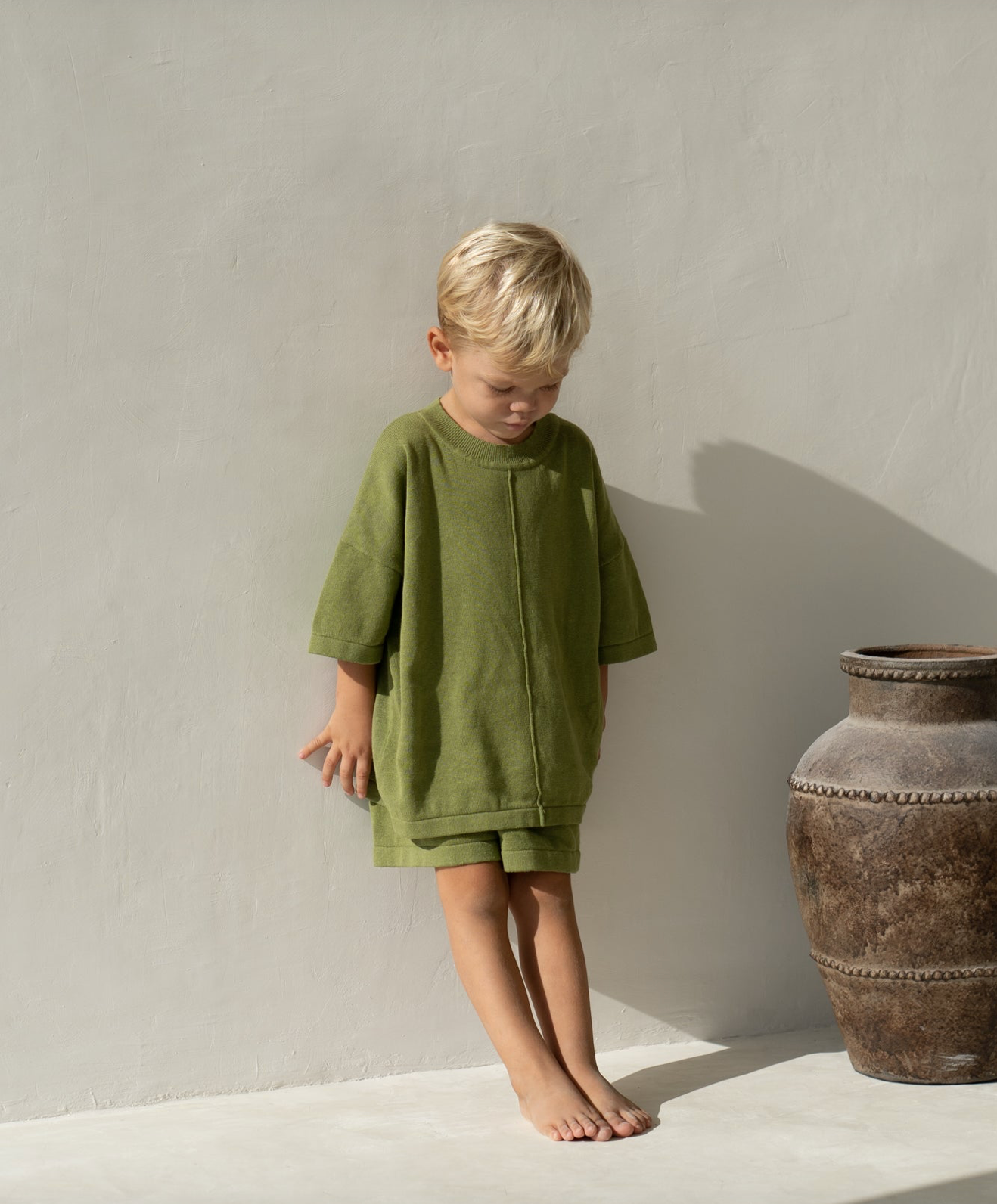 Thin Knit Shorts - Olive