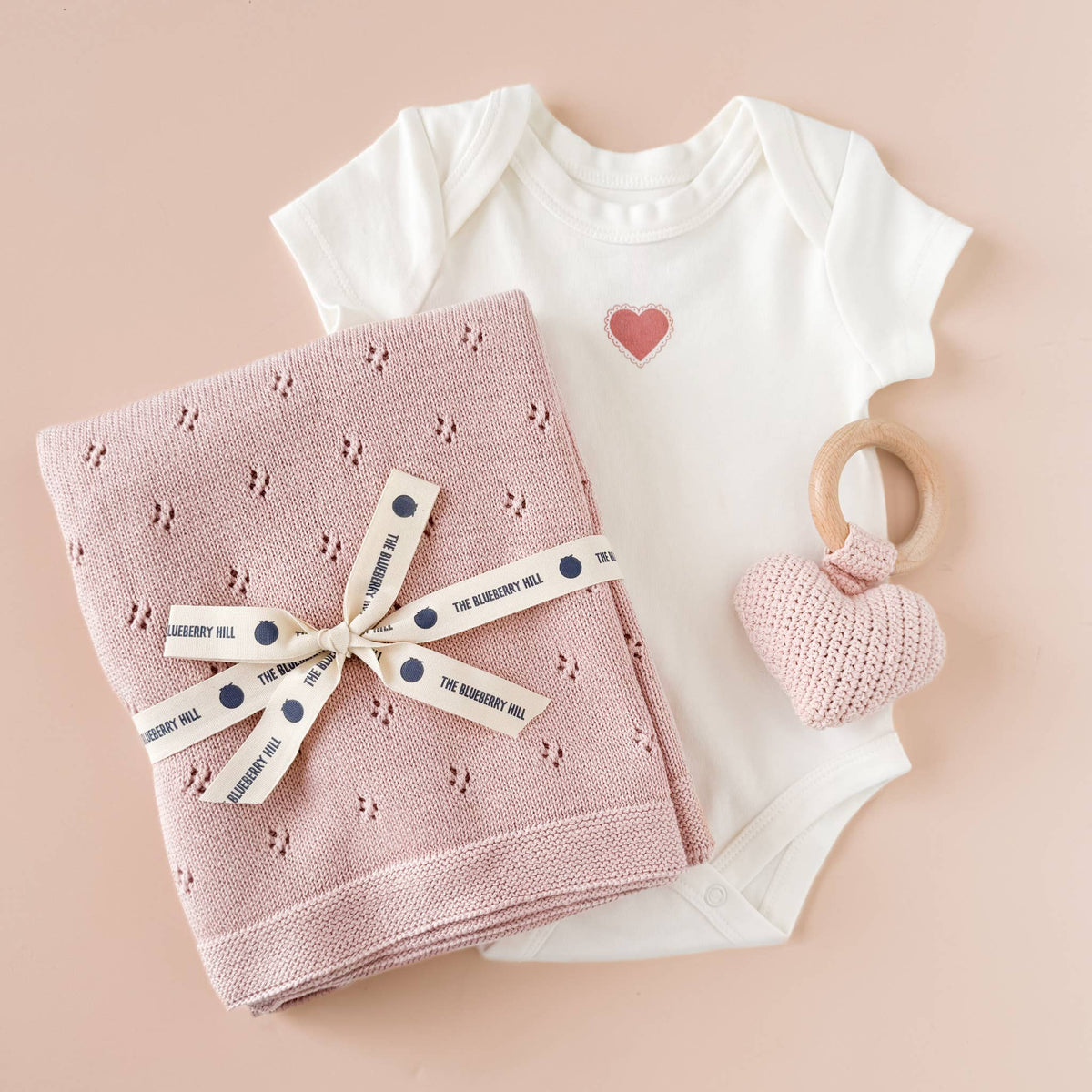 Heirloom Pique Blanket Blush Organic Cotton