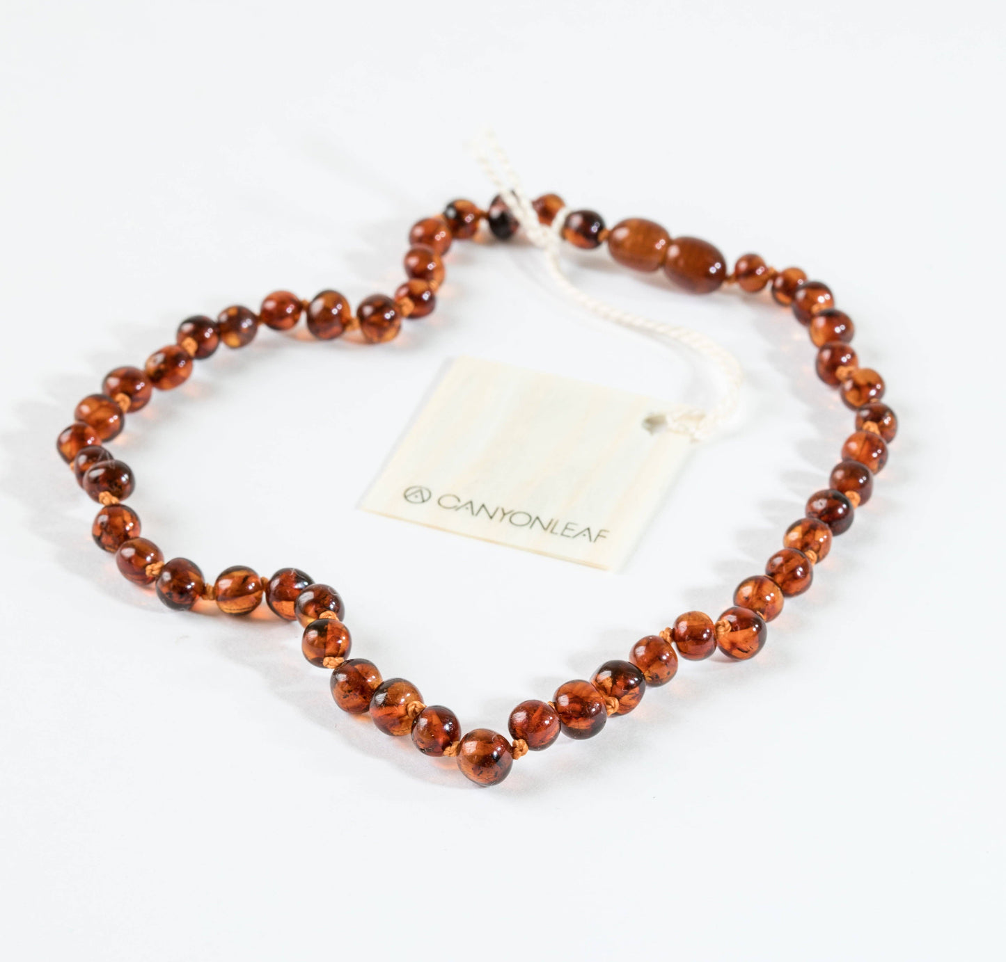 CanyonLeaf - Polished Cognac Baltic Amber || Necklace