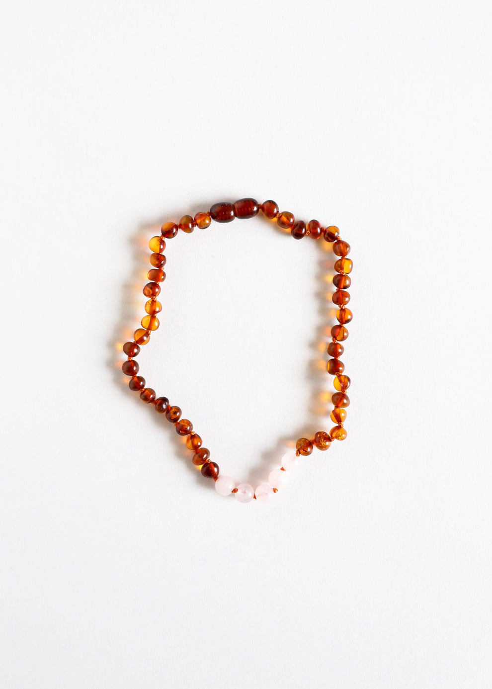 CanyonLeaf - Polished Cognac Baltic Amber + Rose Quartz || Necklace ...