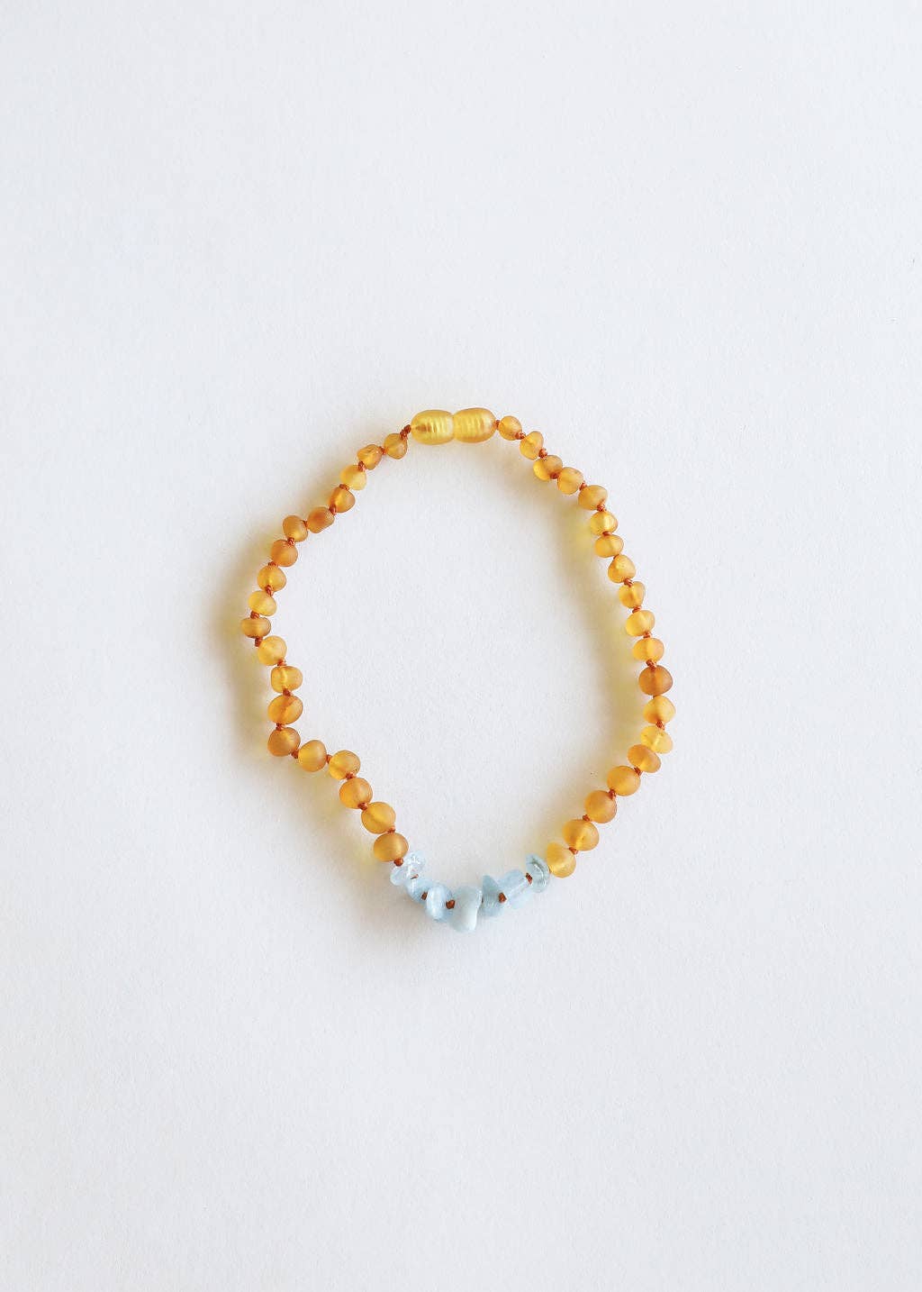 Raw Honey Amber + Raw Aquamarine  ||13" Necklace