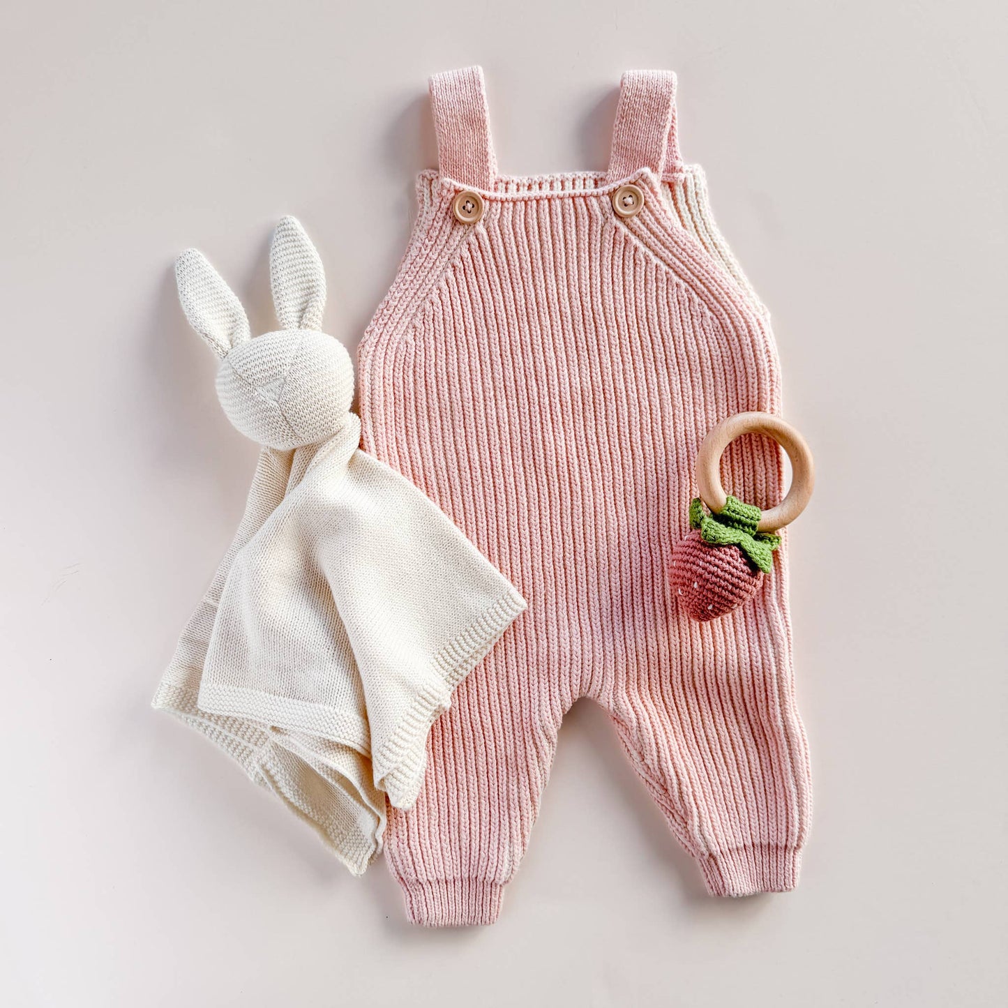 Organic Cotton Pink Overalls / OS