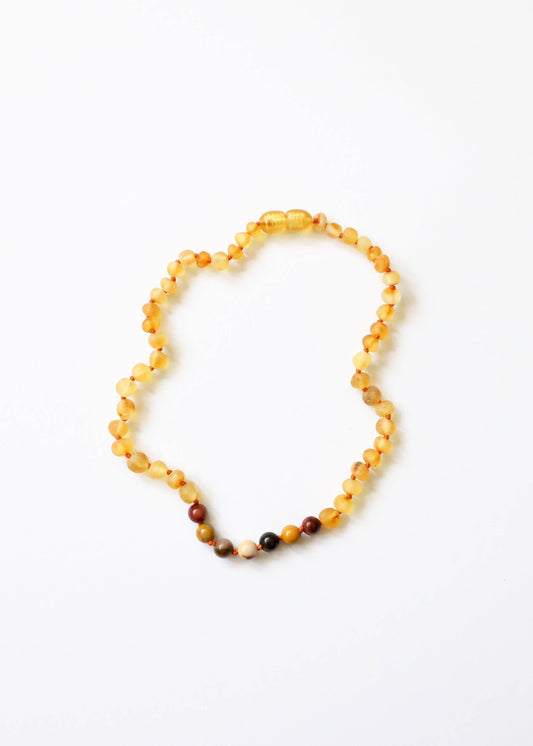 CanyonLeaf - Raw Honey Baltic Amber + Mookaite Jasper