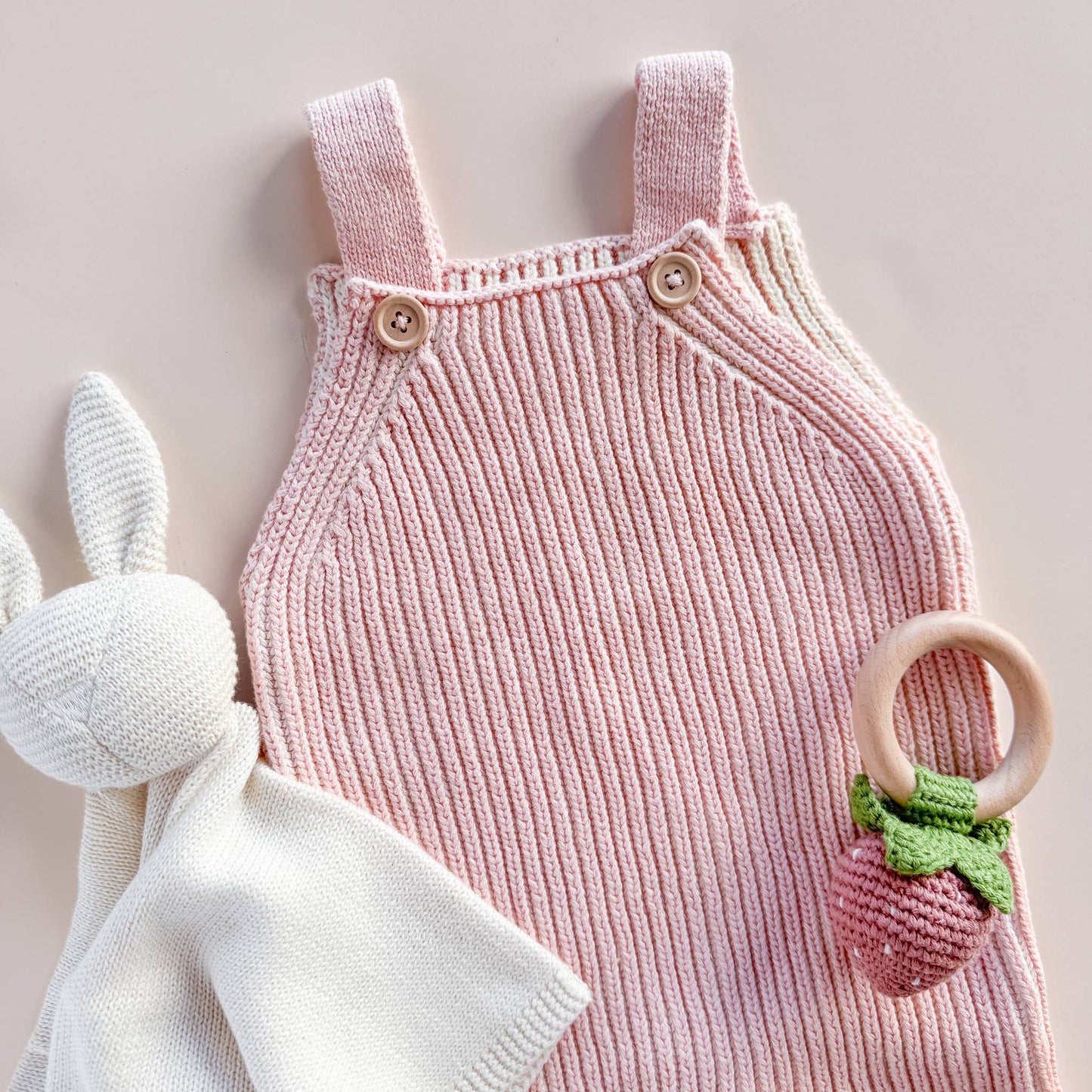 Organic Cotton Pink Overalls / OS