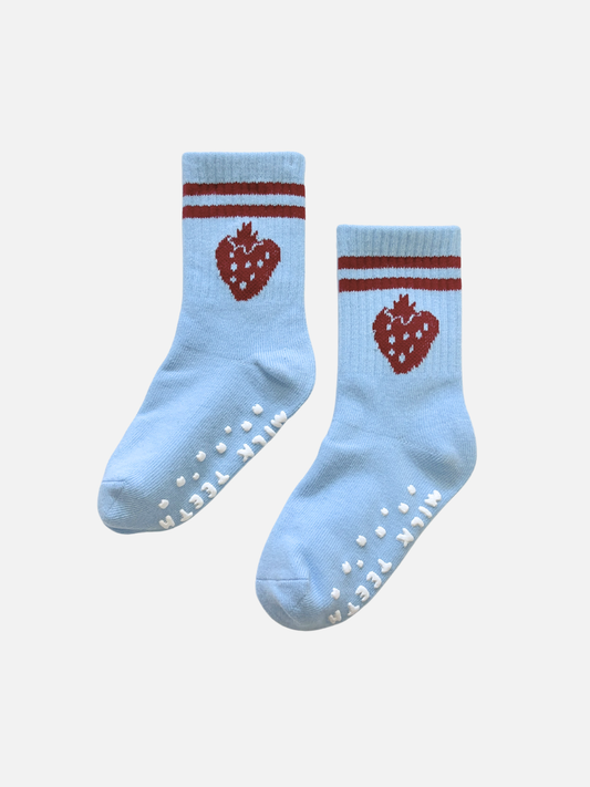 Milk Teeth - RIBBED GRIP SOCK: Strawberry