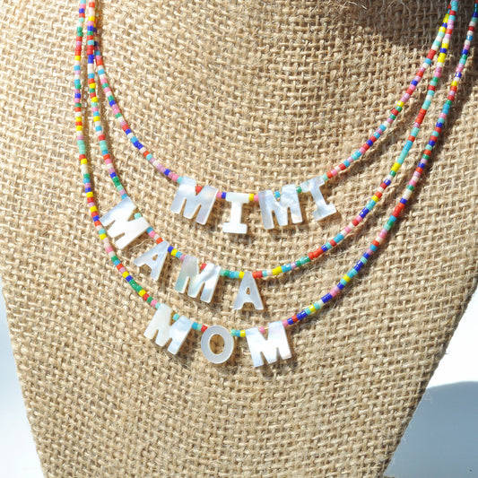 Necklace with Mother-of-Pearl Letters