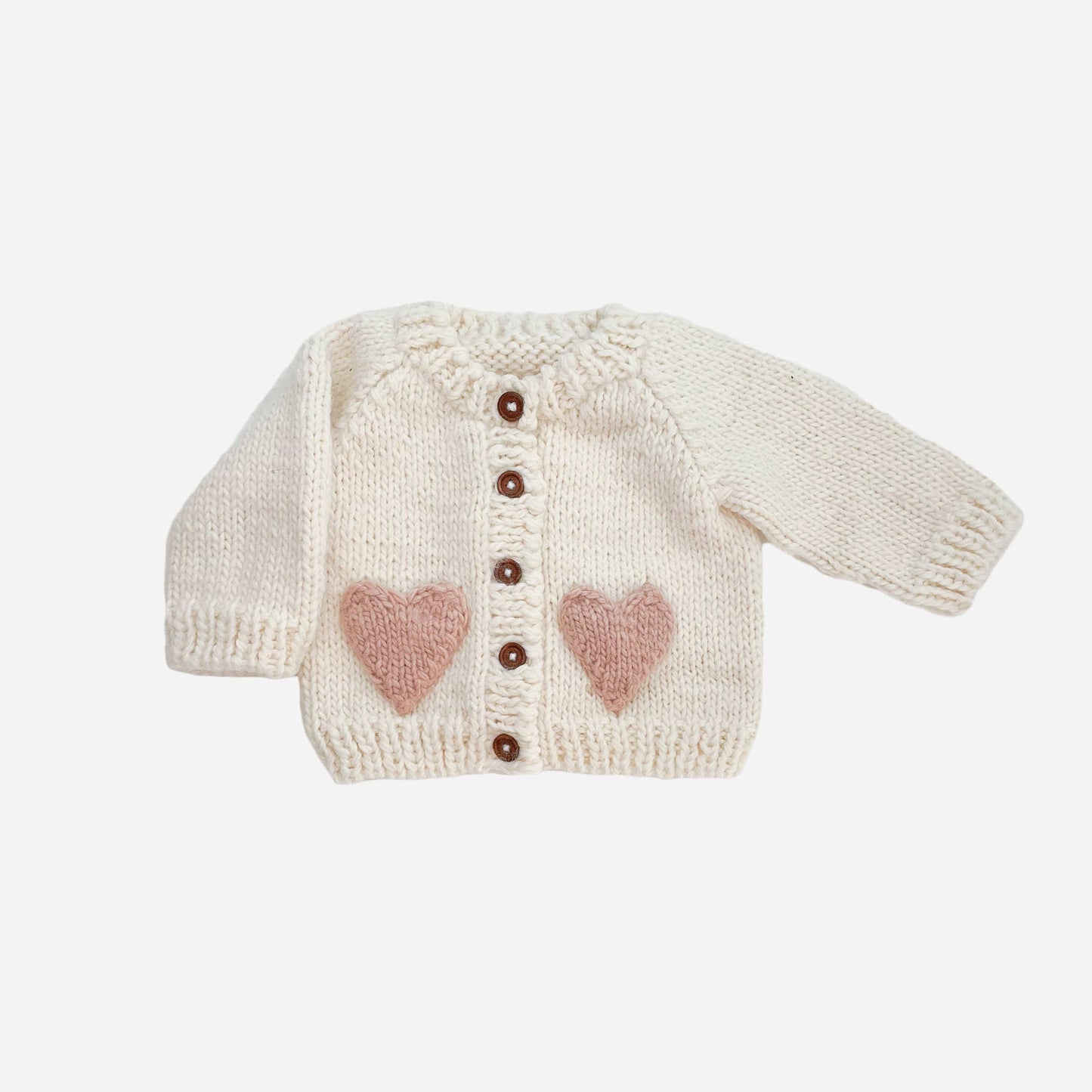 Heart Cardigan Blush Baby Sweater