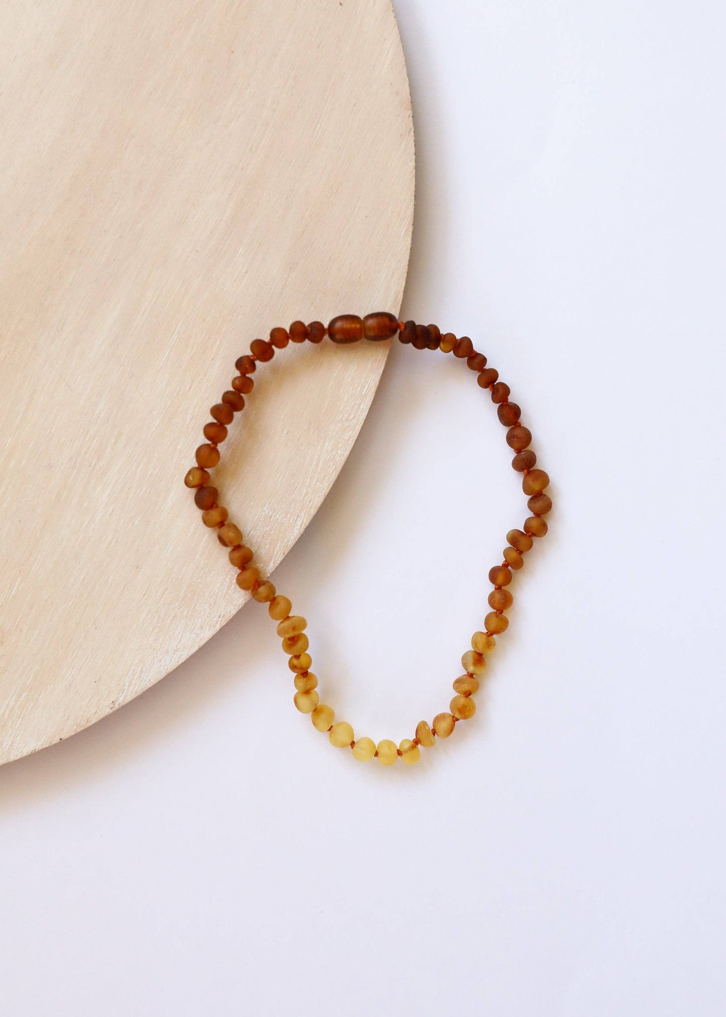 CanyonLeaf - Raw Baltic Amber + Sunflower 13" Child Necklace