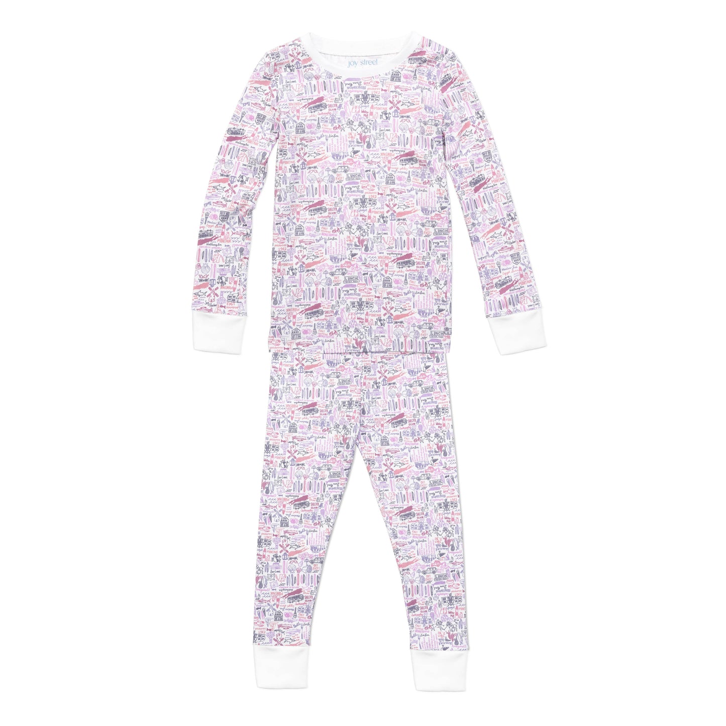 Hamptons Two Piece Kids Pajamas: Sunset Pink