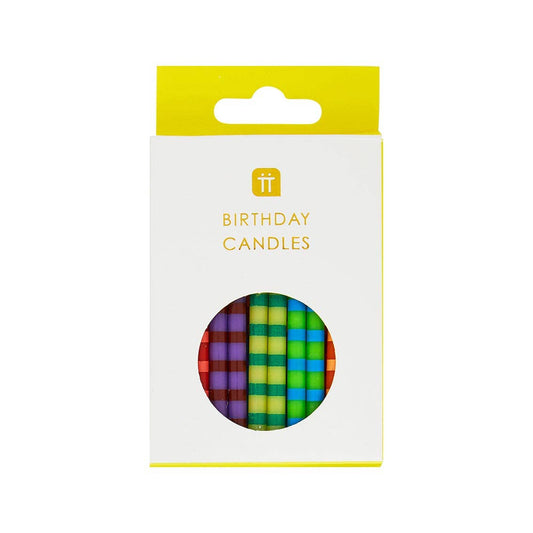 Striped Birthday Candles - 24 Pack