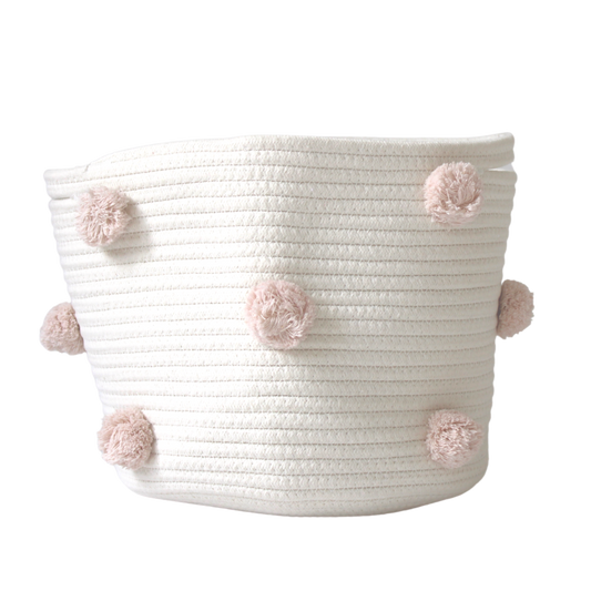 Blush Pom Basket