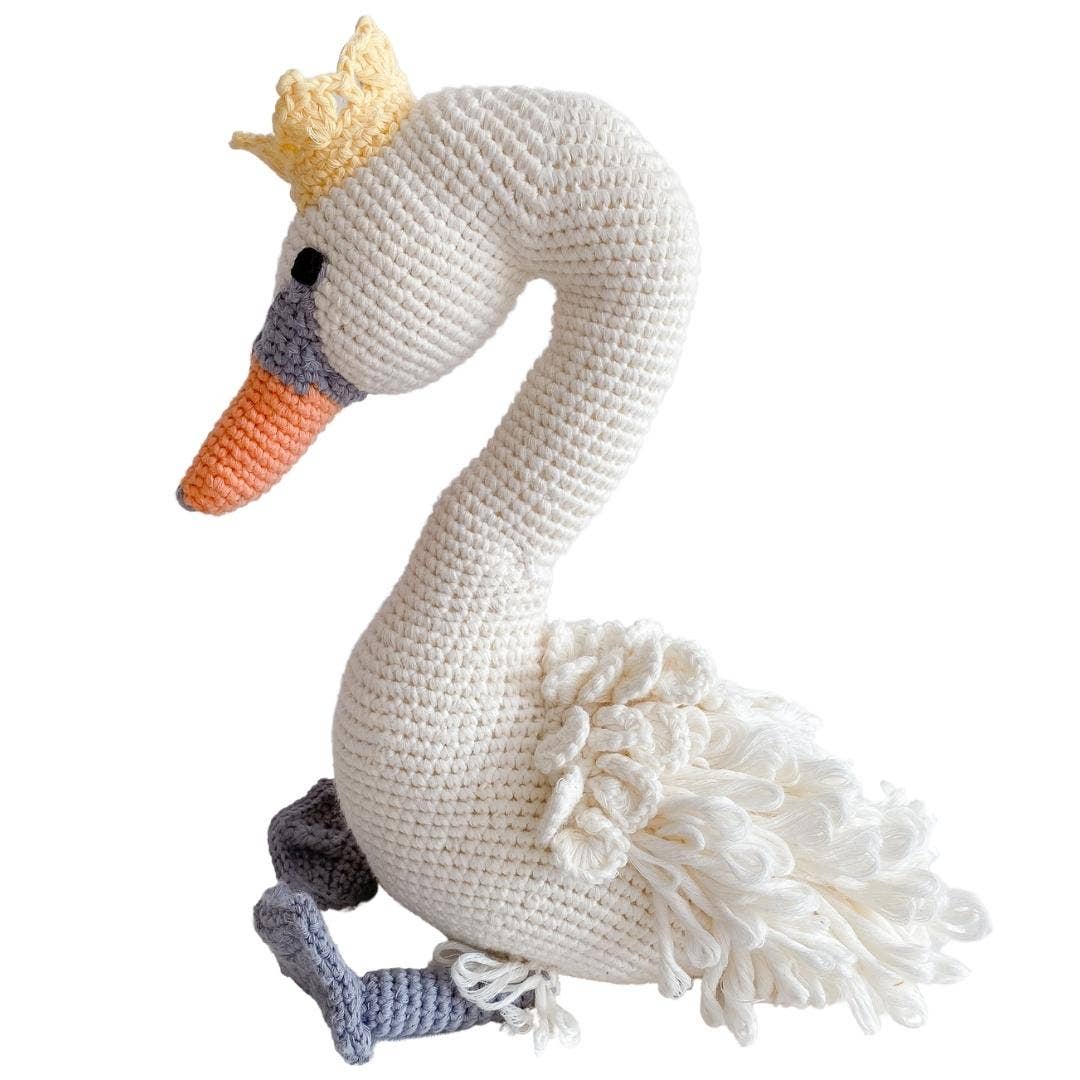 Swan Stuffed animal toy, organic cotton
