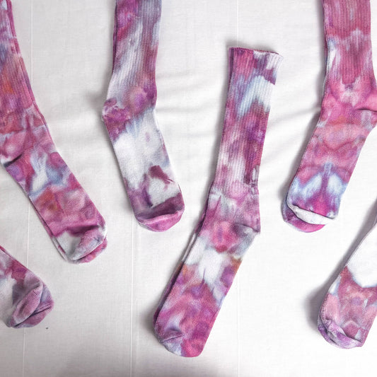 Adult Socks: Ice-Dyed Bamboo - Dusty Hues