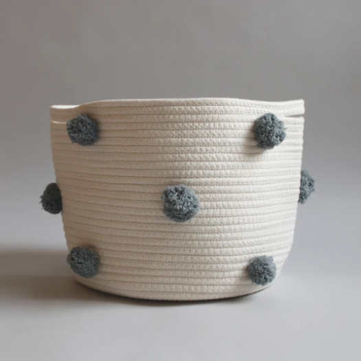 Winter Blue Pom Basket