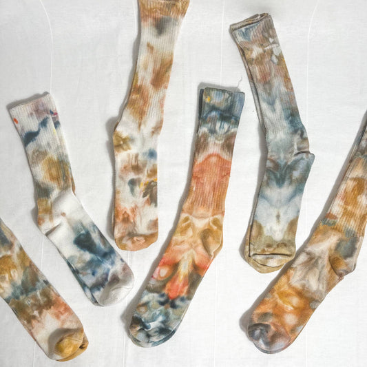 Adult Socks: Ice-Dyed Bamboo - Desert Waves